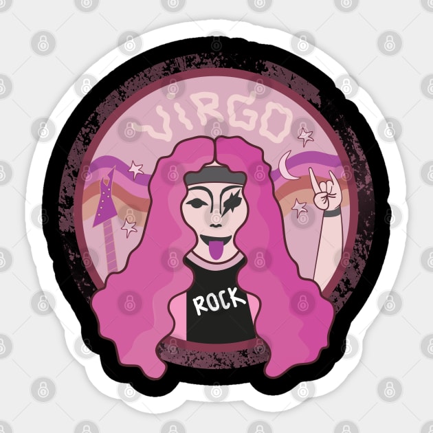 virgo zodiac rock pink Sticker by Giraroad